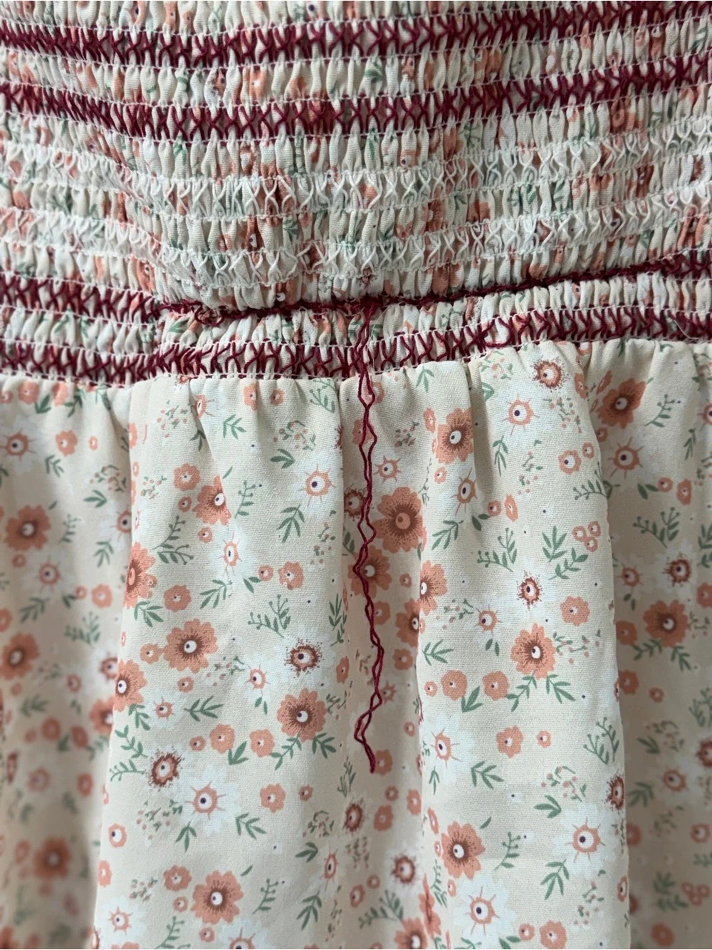 Grace Karin 2XL Floral Smocked Peplum Blouse Cottagecore Ruffle Top